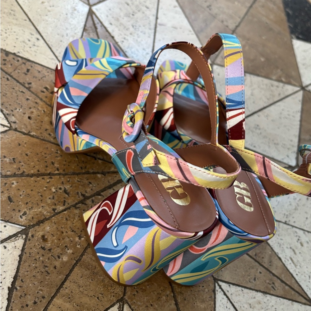 Vibrant Multicolor Platform Sandals